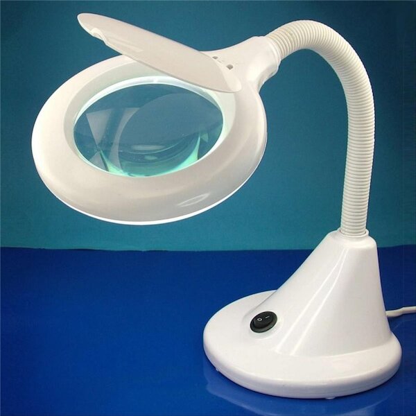 Flexi Magnifier Lamp with a 6 Watt Daylight LED lamp with glass magnifier and flexible neck  LC8082LED