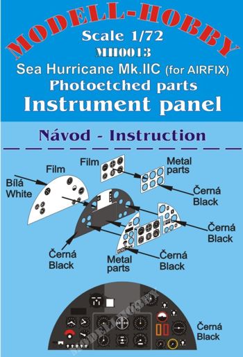 Sea Hurricane MkIIc instrument panel (Airfix)  K72913