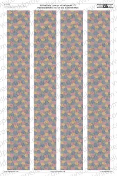 4 Colour lower Lozenge with rib tapes (Faded with fabric texture and overprint effect)  d32005