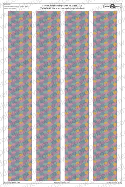 5 Colour lower Lozenge with rib tapes (Faded with fabric texture and overprint effect)  D48002