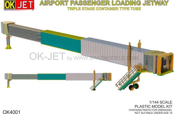 Airport Terminal Passenger Loading Jetway Triple Stage, Container Type Tube  OK-4001