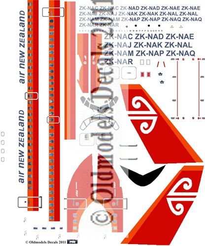 Boeing 737-200 (Air New Zealand Orange interim Scheme)  OMD-B737-20004