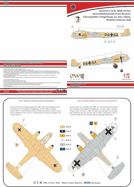 Dornier Do215B-9 (P4+AA, Erwin Rommel)  OWLDA48015