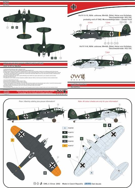 Heinkel He111H-10 (6N+AA,  Heinz von Holleben, Geschwaderstab / KG100)  OWLDA72013