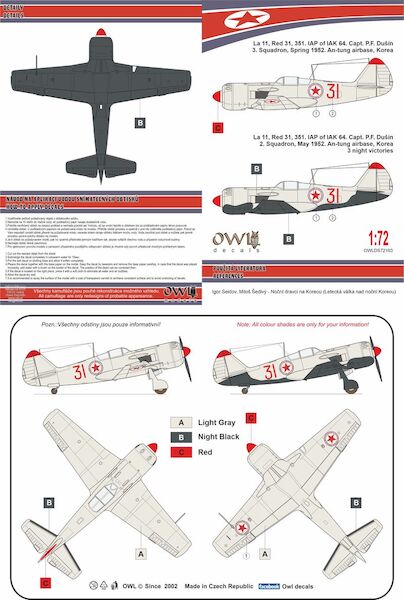 Lavochkin La11 Night Fighter Red 31  (North Korea)  OWLDS72103
