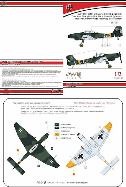Junkers Ju87D-3 (D3+HK 2/NSGr.2)  OWLDS72106