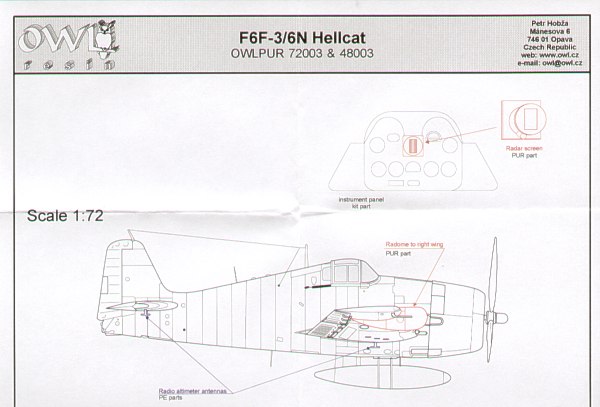 F6F-3/5N Hellcat Nightfighter conversion  OWLR72003