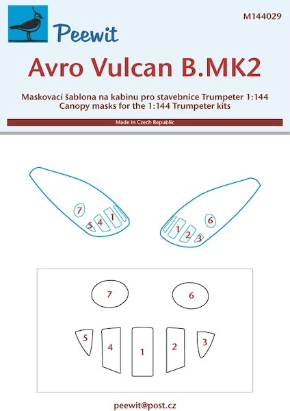 Avro Vulcan B Mk2 window Mask (Trumpeter)  M144029