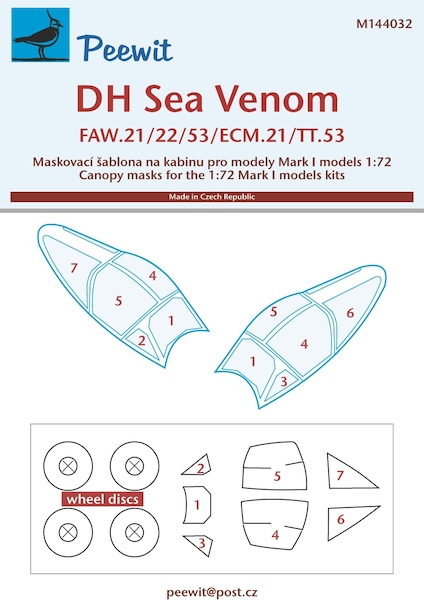 DH Sea Vemom FAW21/22/53 Canopy and wheel masking (MK1)  M144032