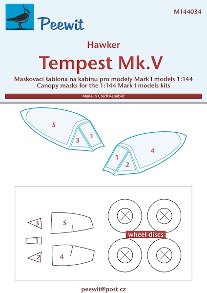 Hawker Tempest MKV Cockpit and wheel  Mask (Mark 1)  M144034