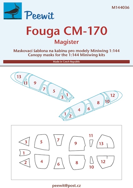 Fouga CM170 Magister  Cockpit  Mask (Miniwings)  M144036