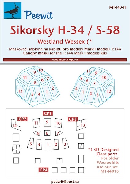 Sikorsky H34 / S58 Cockpit mask (MK1)  M144041