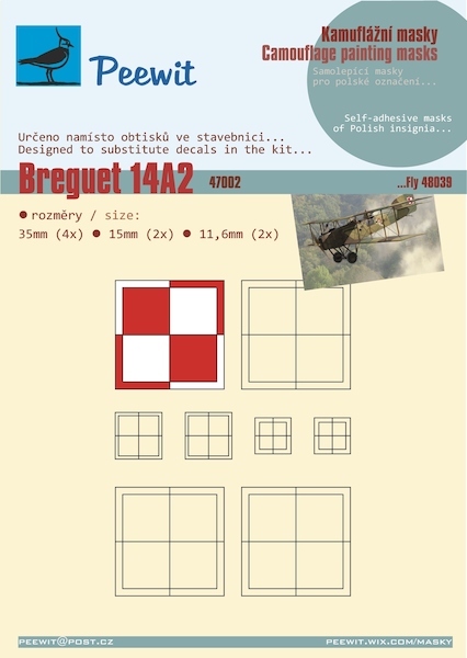 Breguet 14A2 (Polish AF insignia Mask (Fly kit 48039)  M47002