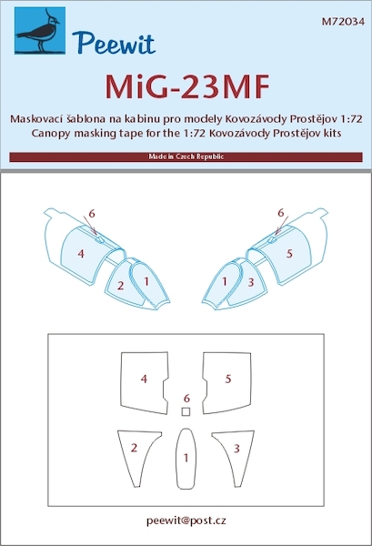 Mikoyan MiG23MF Flogger Canopy masking (RV-C and KP)  M72034