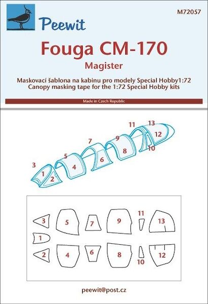 Fouga CM-170 Magister Cockpit Masking (Special Hobby)  M72057