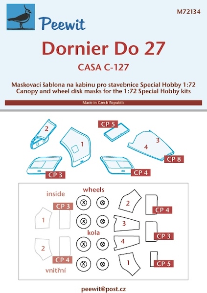 Dornier Do27 canopy and wheel masking (Special Hobby)  M72134