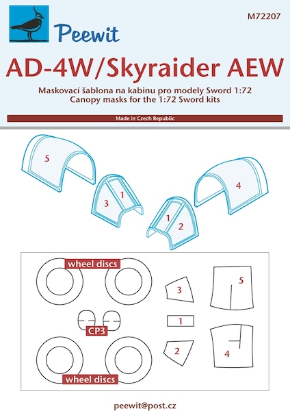 AD4W Skyraider Canopy and wheel masking (Sword)  M72207