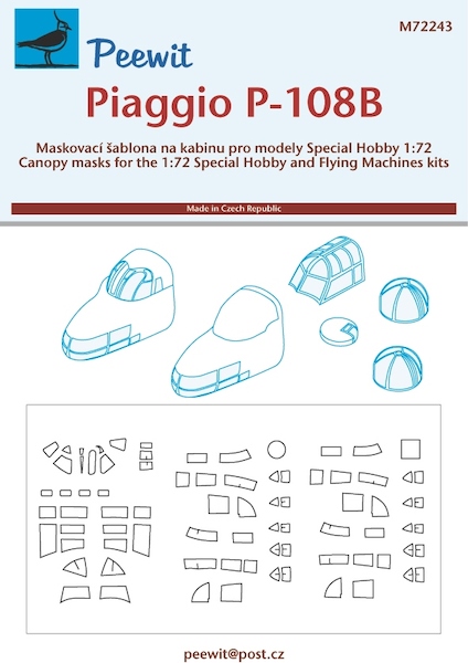 Piaggio P108B Canopy, Turret and window mask (Special Hobby)  M72243