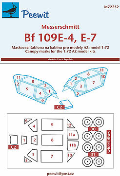 Messerchmitt BF109E-4/7 Canopy and wheel mask (AZ Kits)  M72252