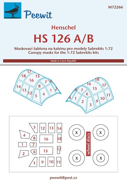 Henschel HS126A/B  Canopy mask (Sabre kits)  M72266