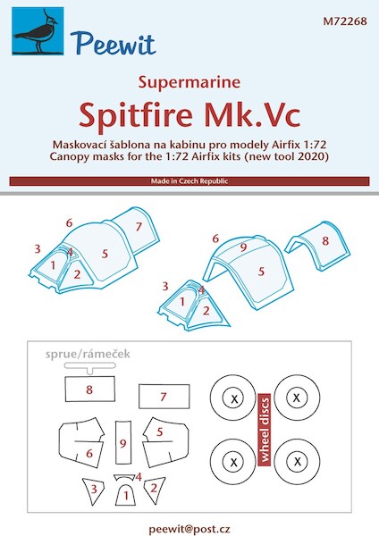 Spitfire MKVc Canopy mask  (Airfix New mould )  M72268