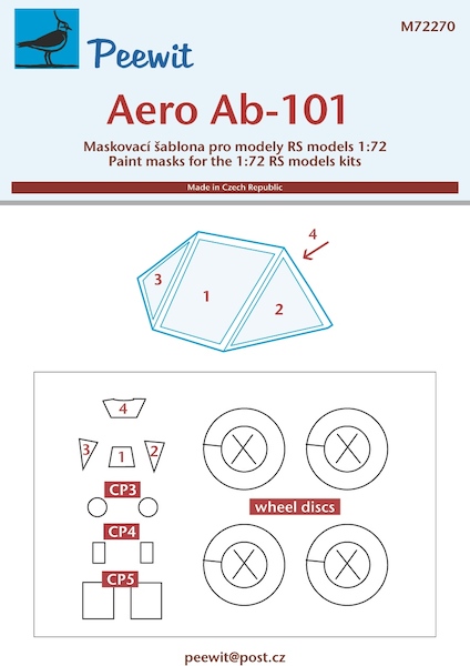 Aero Ab101 Canopy and wheel mask  (RS Models)  M72270