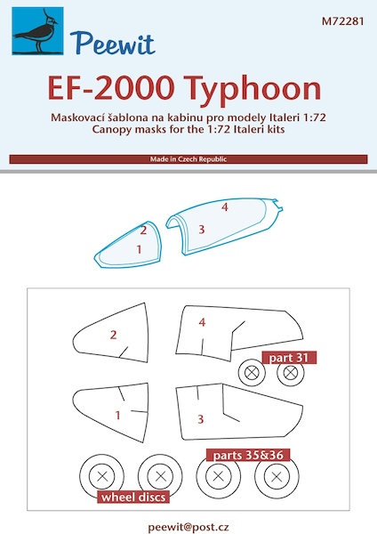 EF2000 Typhoon Canopy and wheel mask (Italeri)  M72281