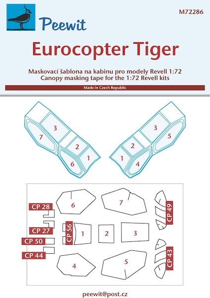 Eurocopter Tiger  Canopy Mask  (Revell)  M72286