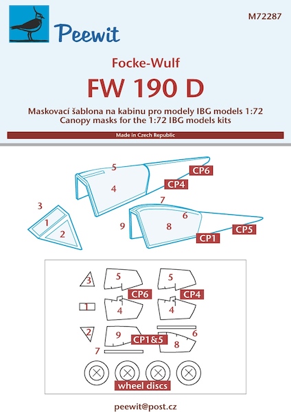 Focke Wulf FW190D-9  Canopy and wheel mask (IBG)  M72287