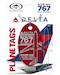 Keychain made of: Boeing 767-332-Delta Airlines N143DA (Dark Red) 