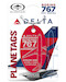 Keychain made of: Boeing 767-332-Delta Airlines N143DA (Light Red) 