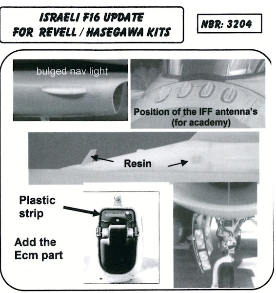 F16C Israeli ECM Tail (Revell/Hasegawa)  3204