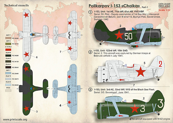 Polikarpov I153 "Chaika Part 1 (USSR)  PRS32-025
