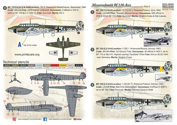 Messerschmitt BF110 Aces Part 2  PRS48-224
