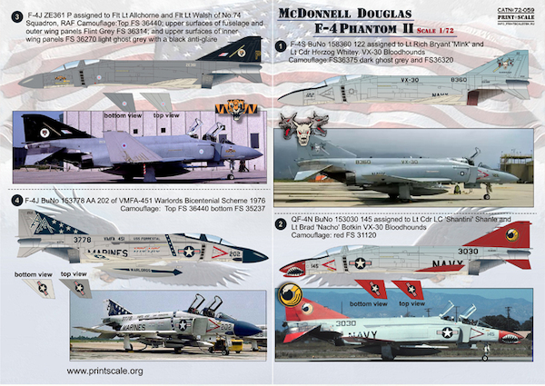 McDonnell Douglas F4S,F4J,QF4N Phantom  PRS72-059