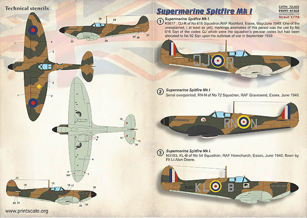 Supermarine Spitfire MK1  PRS72-403