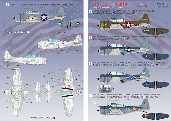 Douglas SBD Dauntless & A-24 Banshee in combat Part 2  PRS72-412