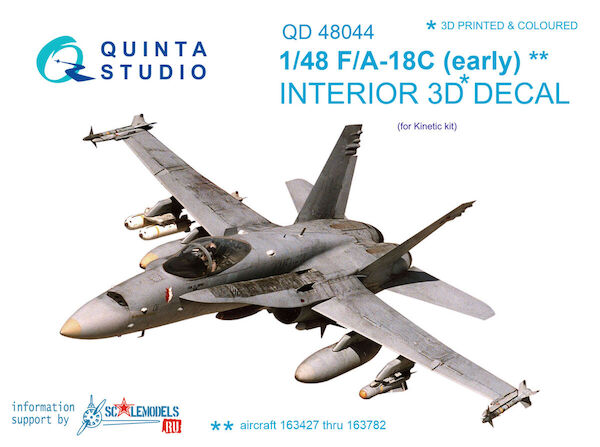 F/A18AC (Early)  Hornet Interior 3D Decal  for Kinetic  QD48044