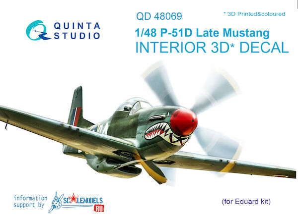 P51D Late Mustang Interior 3D Decal  for Eduard  QD48069