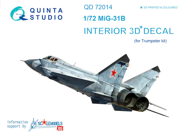 Mikoyan MiG31B Foxhound Interior 3D Decal  for Trumpeter  QD72014