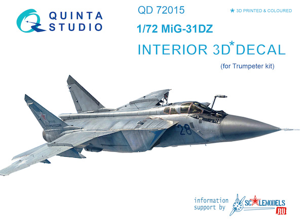 Mikoyan MiG31DZ Foxhound Interior 3D Decal  for Trumpeter  QD72015