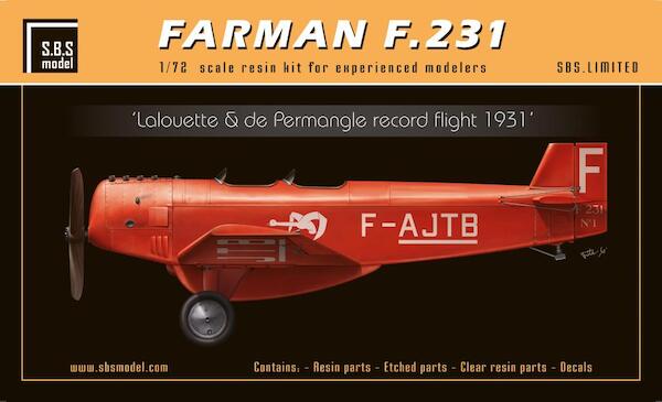Farman F.231 'Lalouette & de Permangle record flight 1931'  SBS-limited