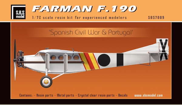 Farman F.190 ' ' Spanish Civil War & Portugal'  SBS7009