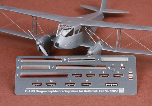 De Havilland DH89 Dragon Rapide / Dominie rigging wire set (stainless steel PE) for Heller  SBS72051