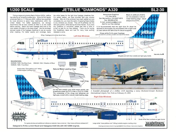 Airbus A320 (Jet Blue "Diamonds")  SL2-30
