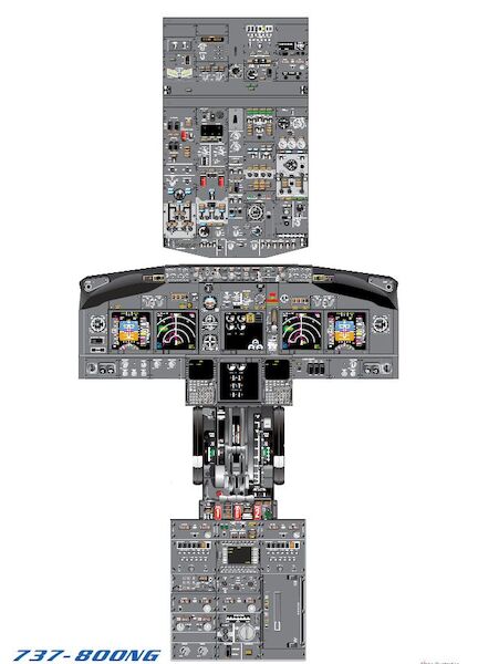 Boeing 737-800NG cockpit Poster  POS-737-800NG