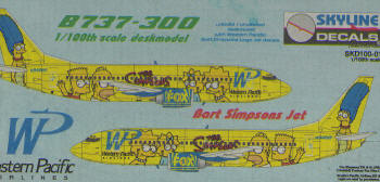 Boeing 737-300 (Western Pacific Simpsons jet)  SKY100-01