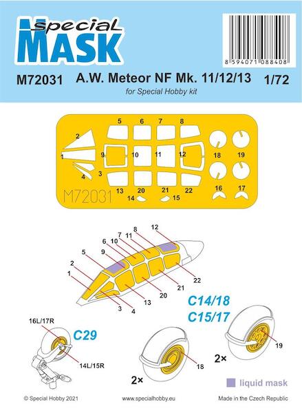 A.W.Meteor NF.11/12/13 Canopy Mask (Special Hobby)  m72031