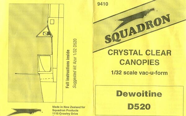Canopy Dewoitine D520 (Azur)  9410