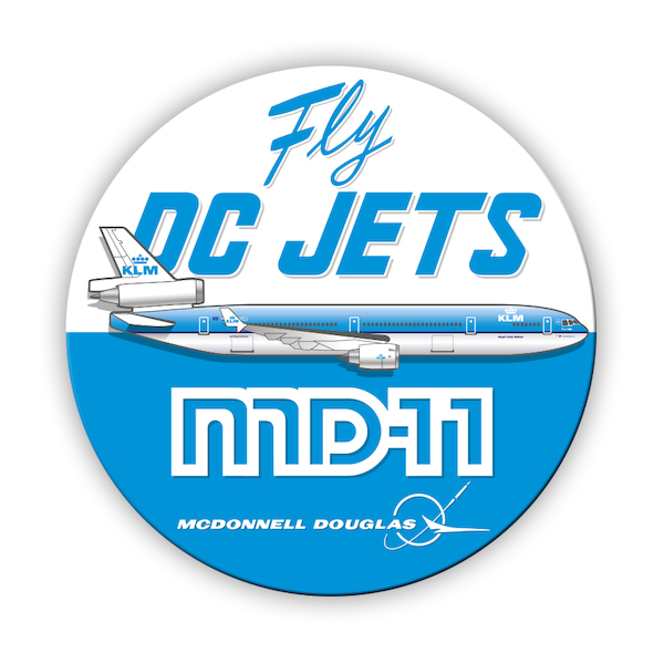 Fly DC Jets, MD-11 KLM sticker  blue / chroom  MD11